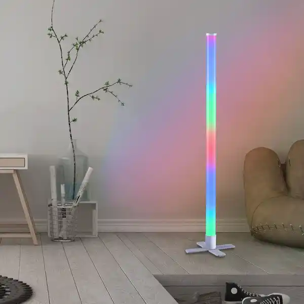 Bild 2 von LeuchtenDirekt LED Stehleuchte RINGO,  Rainbow RGB, mit 3 Musik-Sync-Modi, dimmbar, IR-Fernbedienung