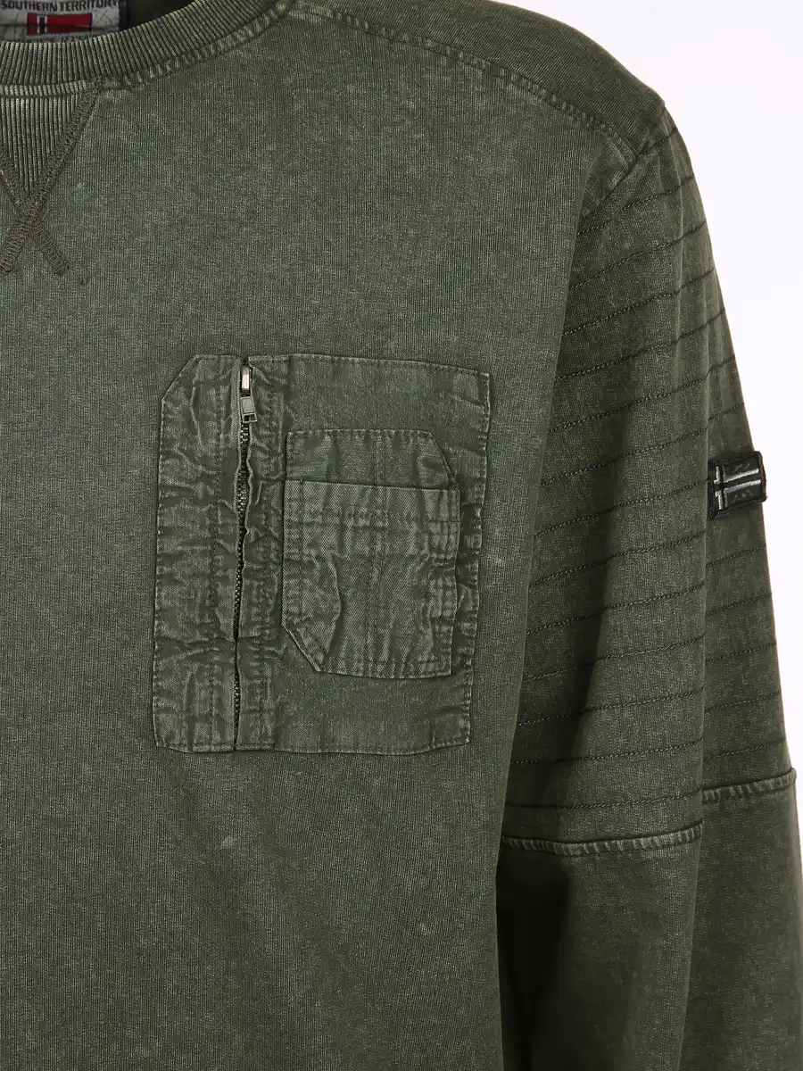 Bild 3 von Herren Sweatshirt mit Brusttasche Oliv