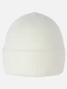 Damen Beanie mit Umschlag Weiß