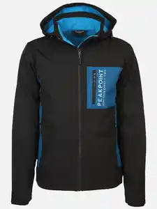 Herren Softshelljacke mit Kapuze Türkis