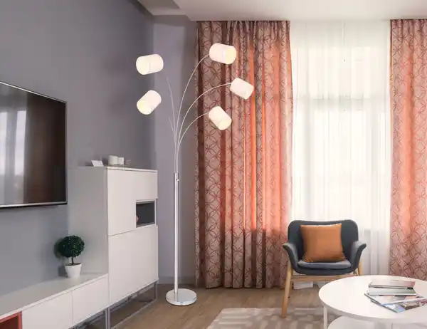 Bild 2 von Lighting - AVA - Stehleuchte Metall Nickel matt, 5x E14