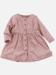 Baby Mädchen Kleid mit Alloverprint Rosa