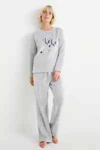 C&A Weihnachts-Winterpyjama, Grau, Größe: XS