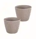 Bild 1 von Blumentopf in Strickoptik, ca. 5 Liter, Taupe - 2er Set