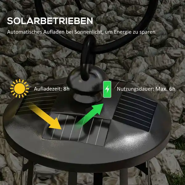 Bild 4 von Solar Gartenlaterne 122cm LED Gartenlampe mit Kaltweiß Licht für Außen