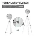 Bild 4 von Stehlampe Stehleuchte mit Dreibein Stativ aus Holz 100-140 cm höhenverstellbar mit 180° Drehbarem La