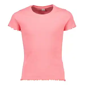 Mädchen-T-Shirt Kurze Ärmel, Neonrosa, 146/152