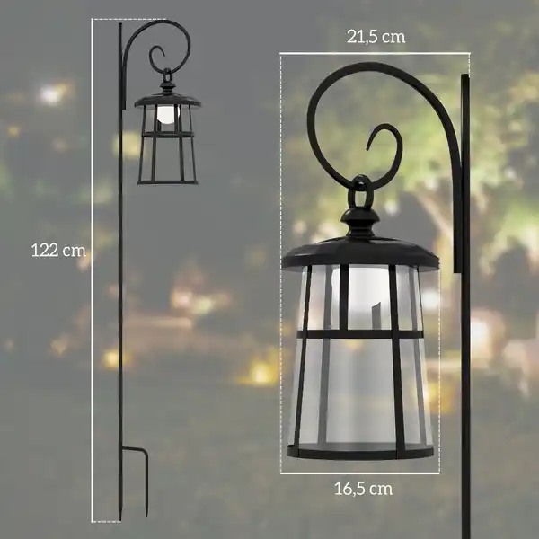 Bild 3 von Solar Gartenlaterne 122cm LED Gartenlampe mit Kaltweiß Licht für Außen
