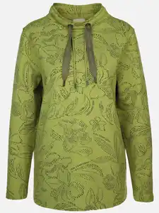 Damen Sweatshirt mit Alloverprint Grün