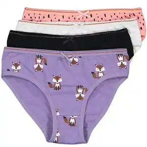 Kinder-Mädchenslip 4er-Pack, Violett, 98/104