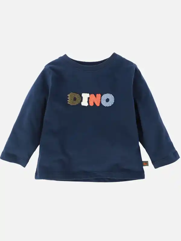 Bild 1 von Baby Sweatshirt mit Dino-Flockschriftzug Blau