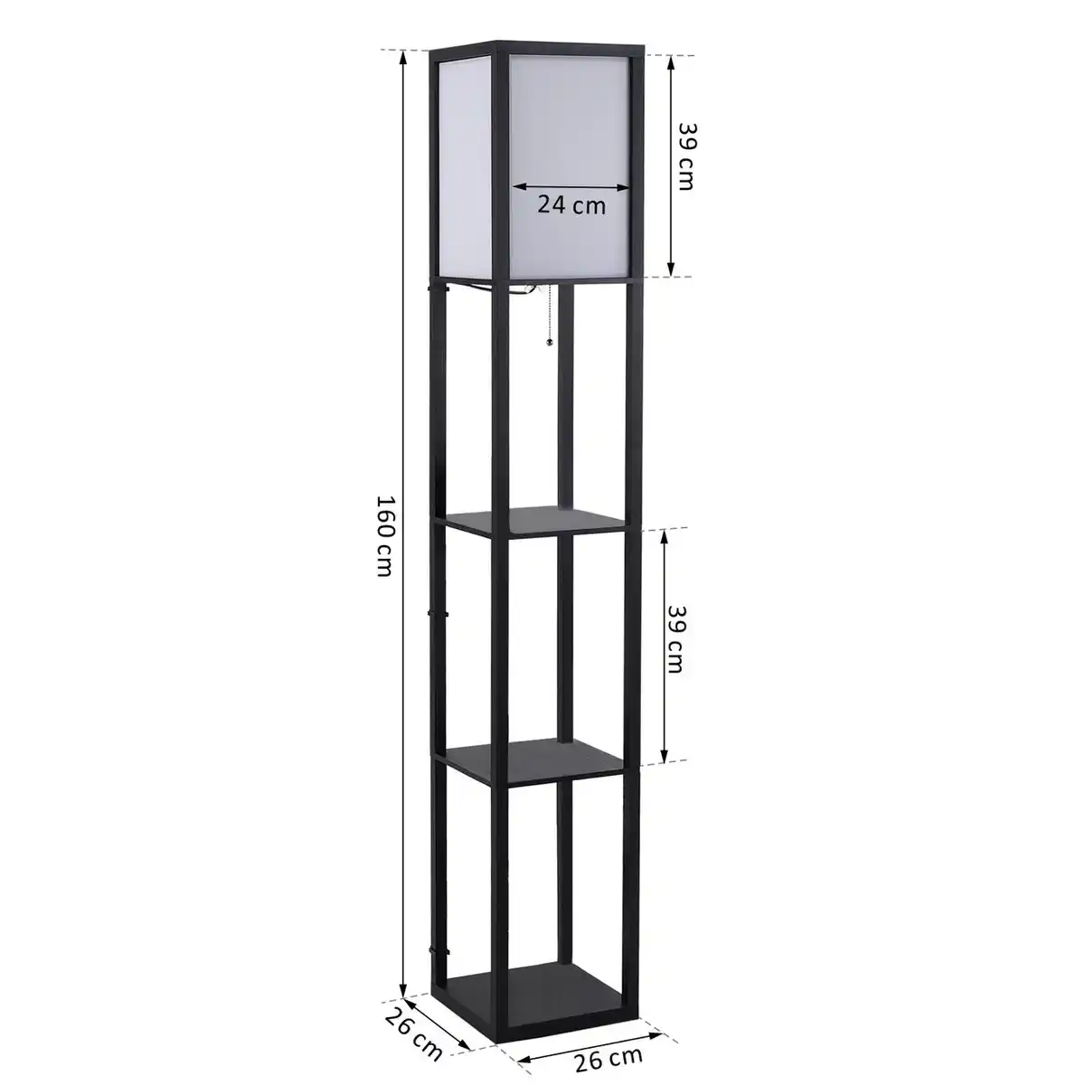 Bild 3 von Stehleuchte mit Regalen Innenbeleuchtung Stehlampe E27 bis 40W Holzregal