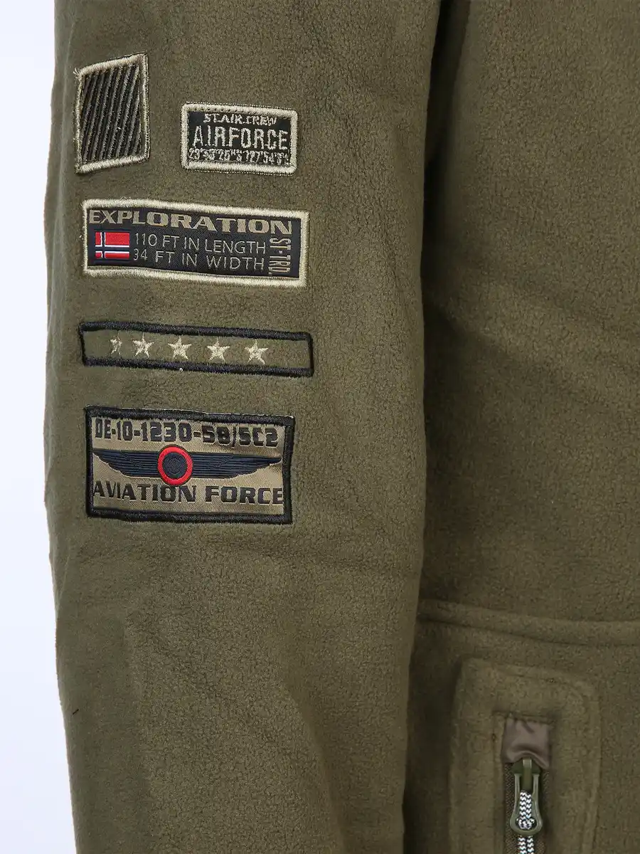 Bild 4 von Herren Fleecejacke mit Patches Oliv