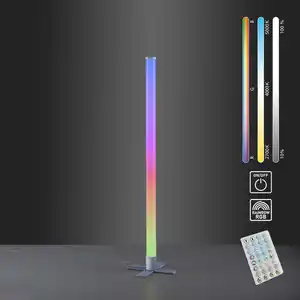 LeuchtenDirekt LED Stehleuchte RINGO,  Rainbow RGB, mit 3 Musik-Sync-Modi, dimmbar, IR-Fernbedienung