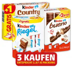 FERRERO Kinder Riegel, Kinder Bueno oder Kinder Country