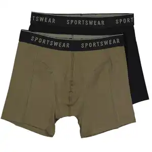 Herren Boxershorts 2er-Pack, Olivgrün, M