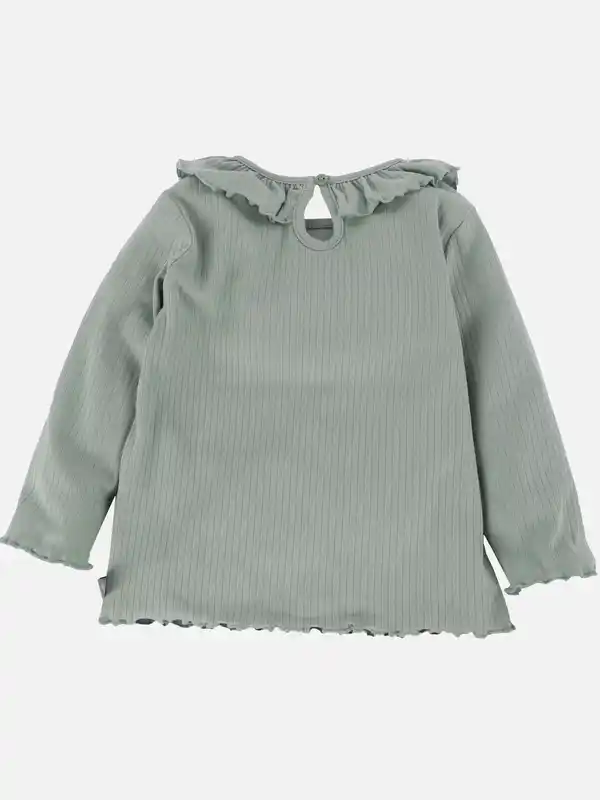 Bild 2 von Baby Mädchen Langarmshirt mit Rüschenkragen Salbei