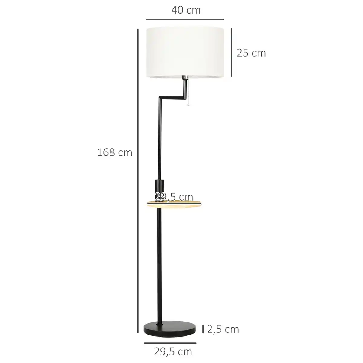 Bild 3 von Stehleuchte, Stehlampe mit Ablage, 40 W Standlampe mit USB-Anschluss