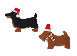 Weihnachtliches Kissen in Hundeform