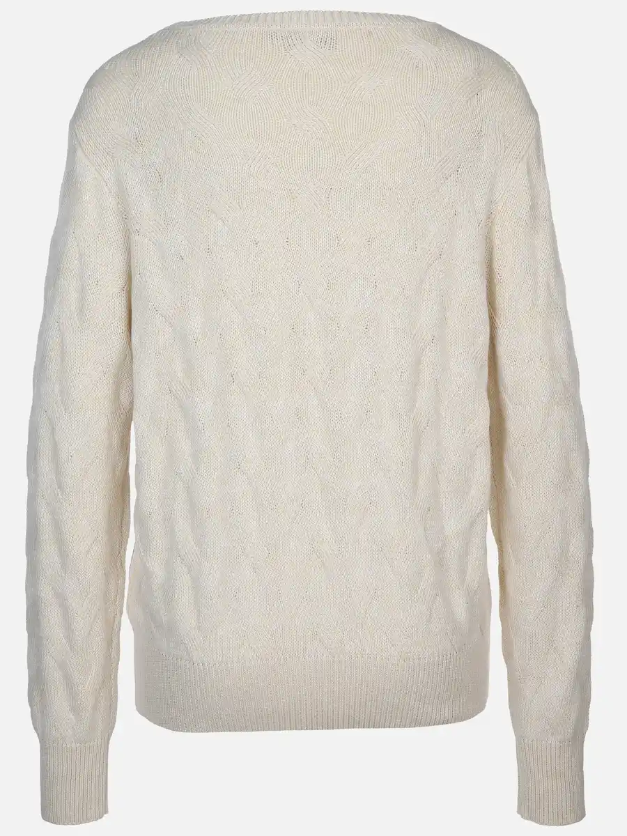 Bild 2 von Damen Strickpullover mit Zopfmuster Beige