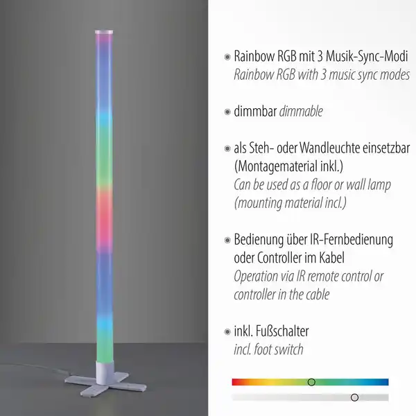 Bild 3 von LeuchtenDirekt LED Stehleuchte RINGO,  Rainbow RGB, mit 3 Musik-Sync-Modi, dimmbar, IR-Fernbedienung