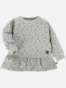 Baby Mädchen Tunika mit Alloverprint Salbei