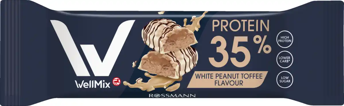 Bild 1 von WellMix Riegel White Peanut Toffee Flavour, 45 g