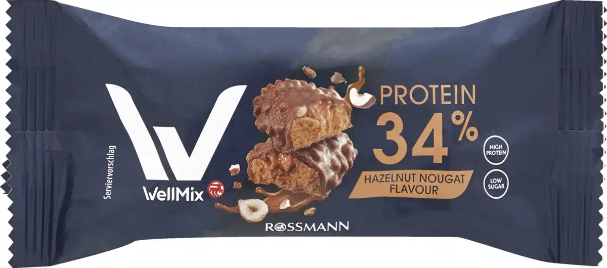 Bild 1 von WellMix Riegel Hazelnut Nougat Flavour, 45 g