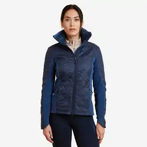 Reit-Fleecejacke 500 Bi-Material Damen blau