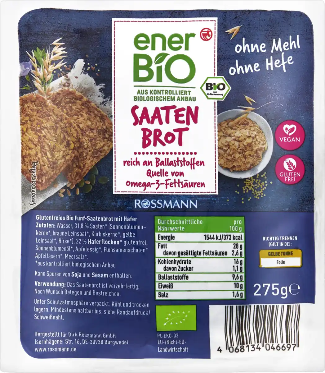Bild 1 von enerBiO Saatenbrot, 275 g