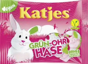 Katjes Schaumzucker Fruchtgummi Grün-Ohr Hase, 175 g