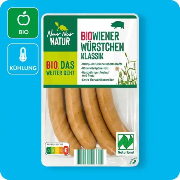 Bild 1 von NUR NUR NATUR Bio-Wiener Würstchen, Naturland-zertifiziert