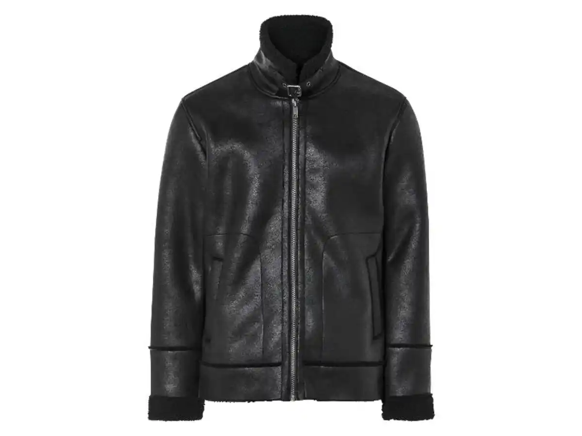 Bild 4 von LIVERGY® Herren Bikerjacke, mit warmem Lammfellimitat