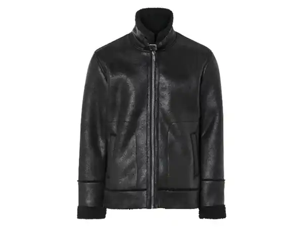 Bild 4 von LIVERGY® Herren Bikerjacke, mit warmem Lammfellimitat