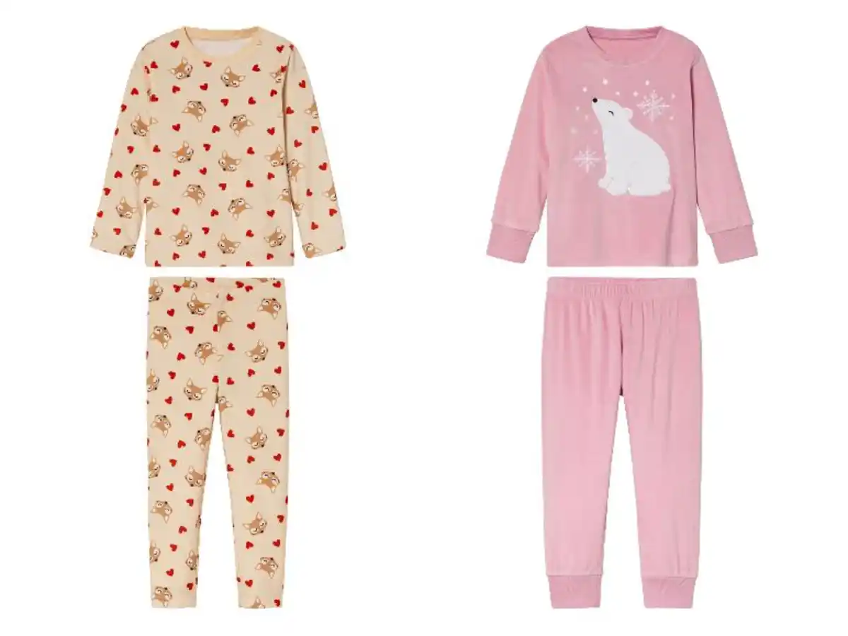 Bild 1 von lupilu® Kleinkinder Plüschpyjama, optimale Passform