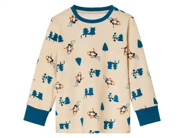 Bild 3 von lupilu® Kleinkinder Plüschpyjama mit elastischen Bündchen