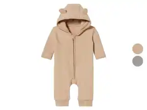 lupilu® Baby-Fleece-Overall, Kapuze mit Öhrchen-Applikation