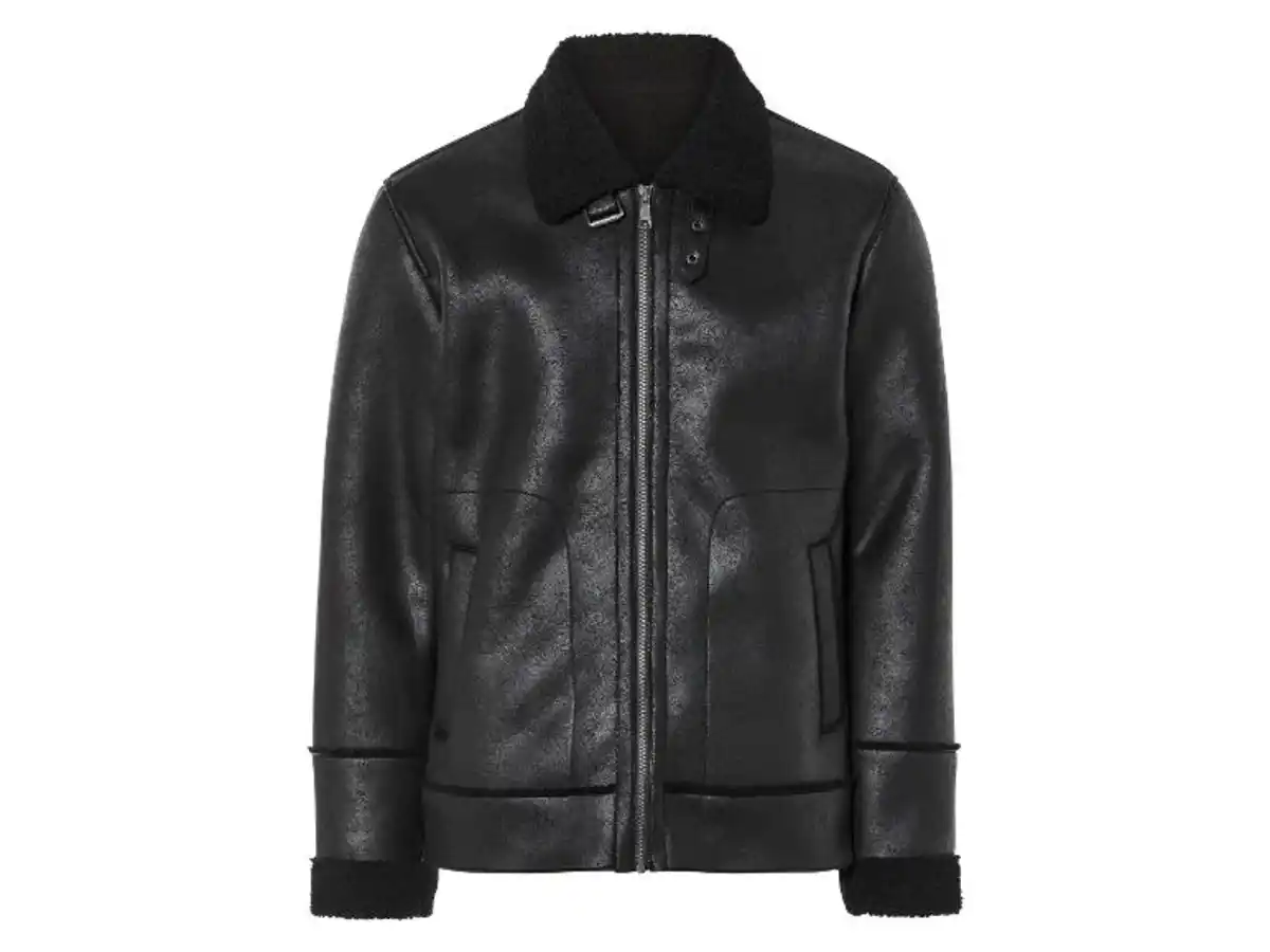 Bild 2 von LIVERGY® Herren Bikerjacke, mit warmem Lammfellimitat