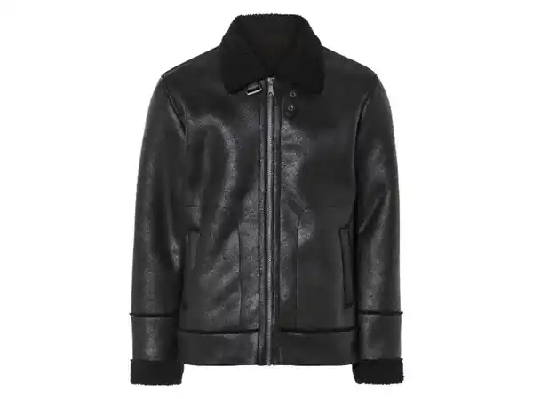 Bild 2 von LIVERGY® Herren Bikerjacke, mit warmem Lammfellimitat