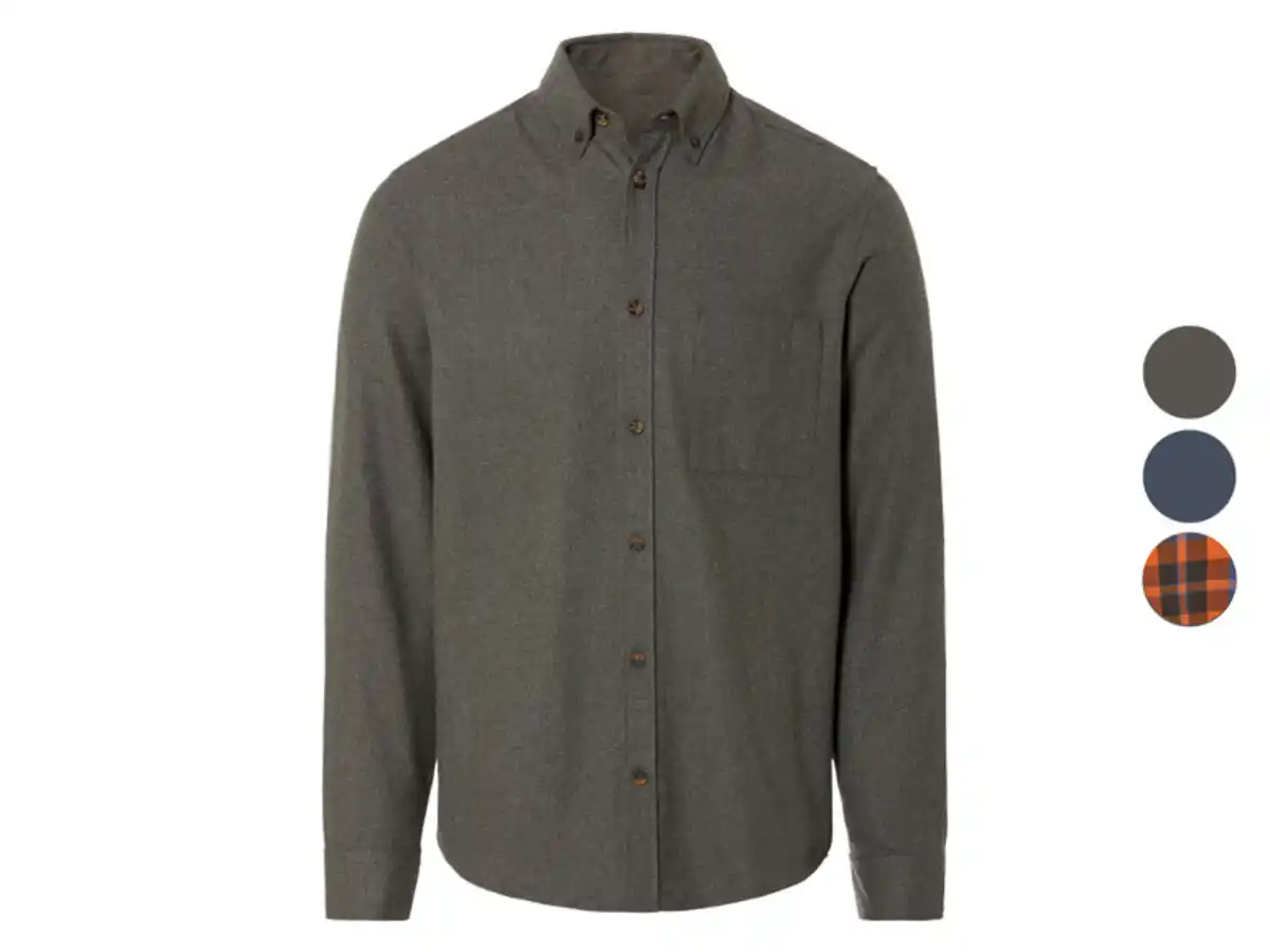 Bild 1 von LIVERGY® Herren Flanellhemd, mit Button-down-Kragen