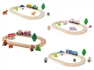 Playtive Bahnset Bauernhof \ Bahnset Prinzessin \ Bahnset Feuerwehr \ Bahnset Polizei, 18-teilig