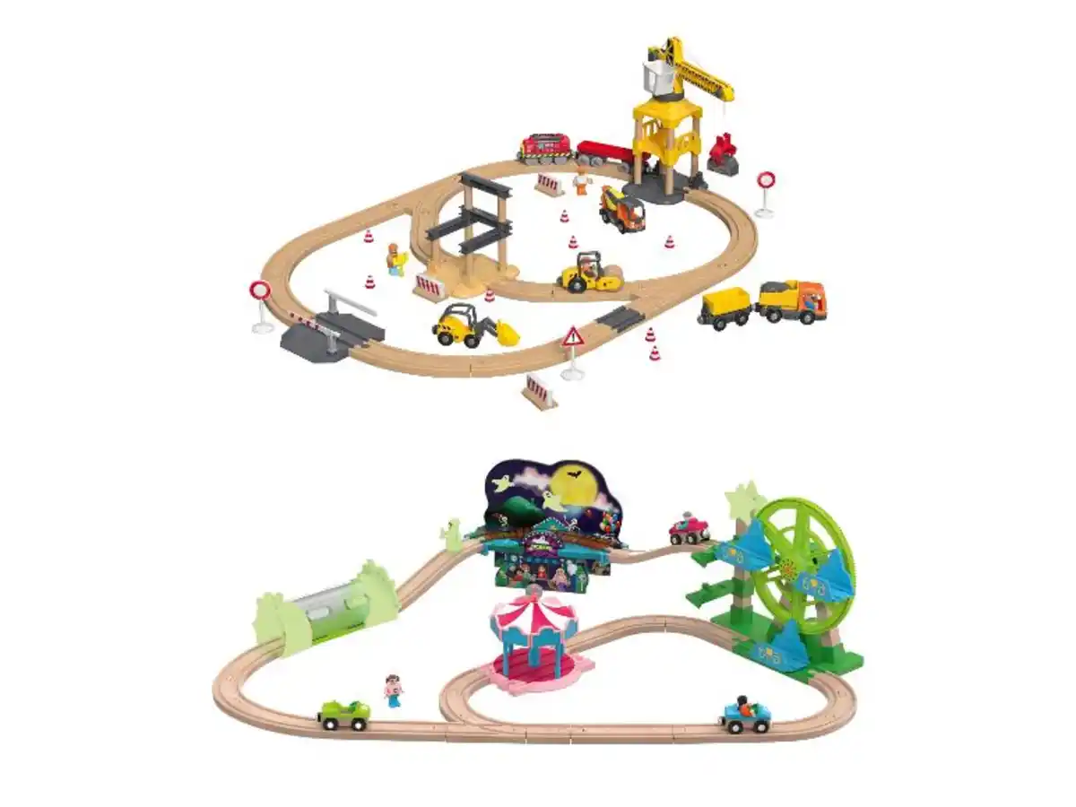 Bild 1 von Playtive Eisenbahn-Set Baustelle \ Eisenbahn-Set Freizeitpark, für viele kreative Aufbauvarianten