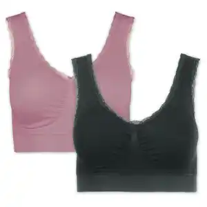 J-Line Seamless-BH mit Spitze 2er-Pack