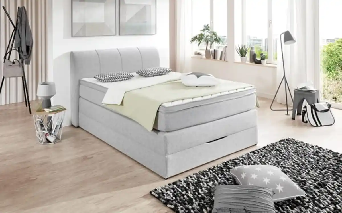 Bild 1 von Boxspringbett BX1440 Modesto, grau, 140 x 200 cm
