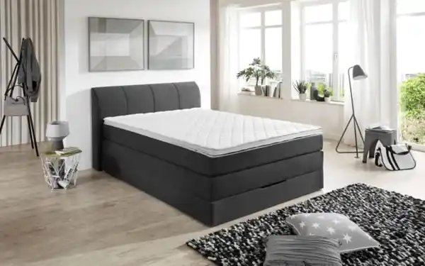 Bild 1 von Boxspringbett BX1440 Modesto, anthrazit, 140 x 200 cm