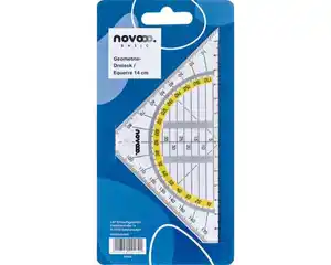 novooo Geodreieck Kunststoff transparent 14 cm