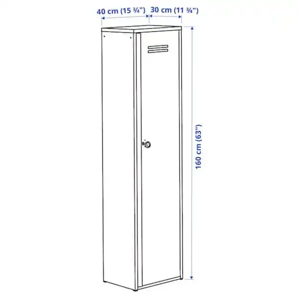 Bild 2 von IVAR Schrank mit Tür, weiß 40x160 cm