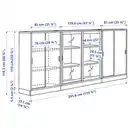 Bild 4 von TONSTAD Aufbewahrung mit Schiebetüren, elfenbeinweiß/Klarglas 282x37x116 cm
