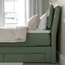 Bild 3 von LILLFJÄLLET Boxspringbett mit Bettkasten, Valevåg fest/mittelfest/Tuddal Tibbleby grün 160x200 cm