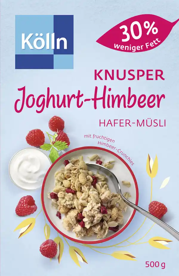 Bild 1 von Kölln Müsli Knusper Joghurt Himbeer 30% weniger Fett 500G